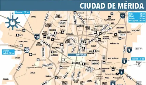 Mapa De La Ciudad De Merida Yucatan